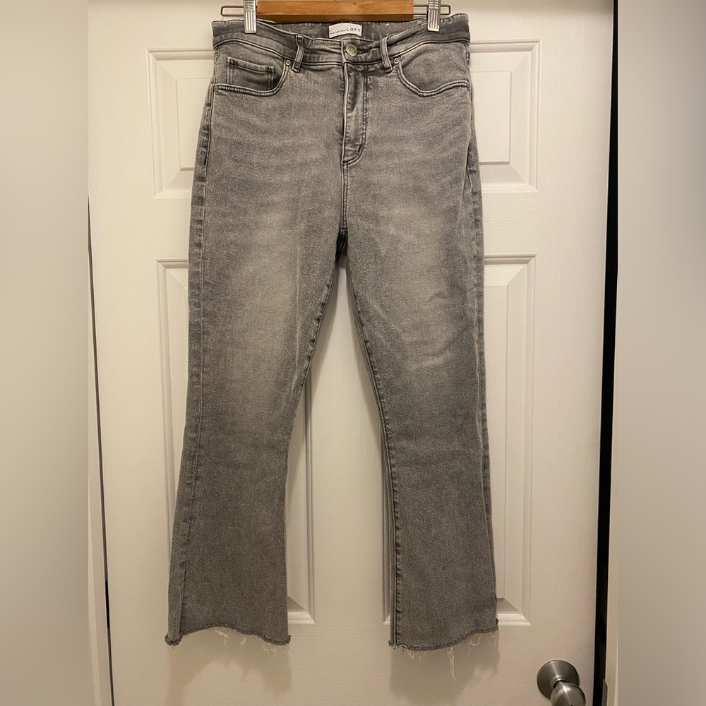 LOFT high waist kick crop jean